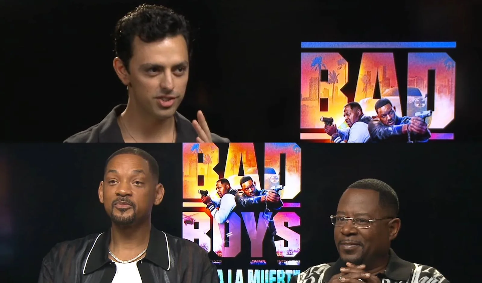 Montaje de la entrevista de José Ramones con Will Smith y Martin Lawrence.