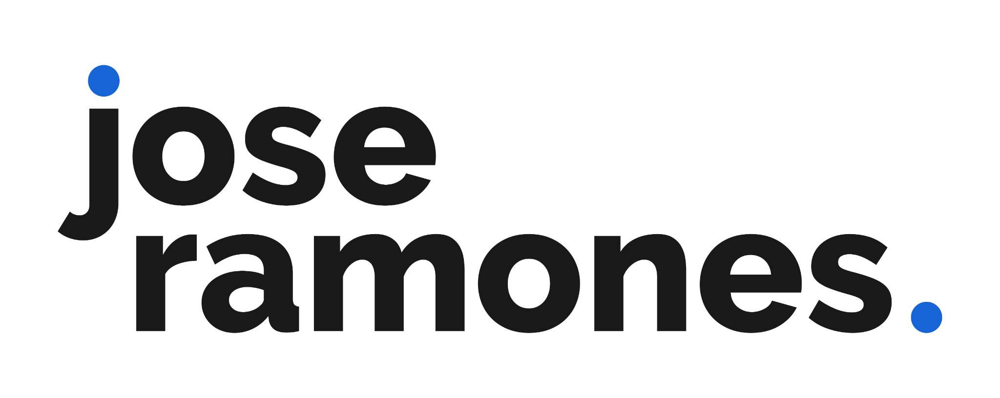 Logotipo oficial de José Ramones en negro con puntos azules